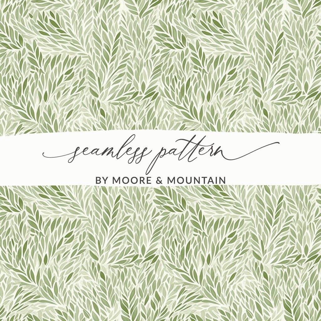 Elegant Green Leafy Seamless Pattern Design
