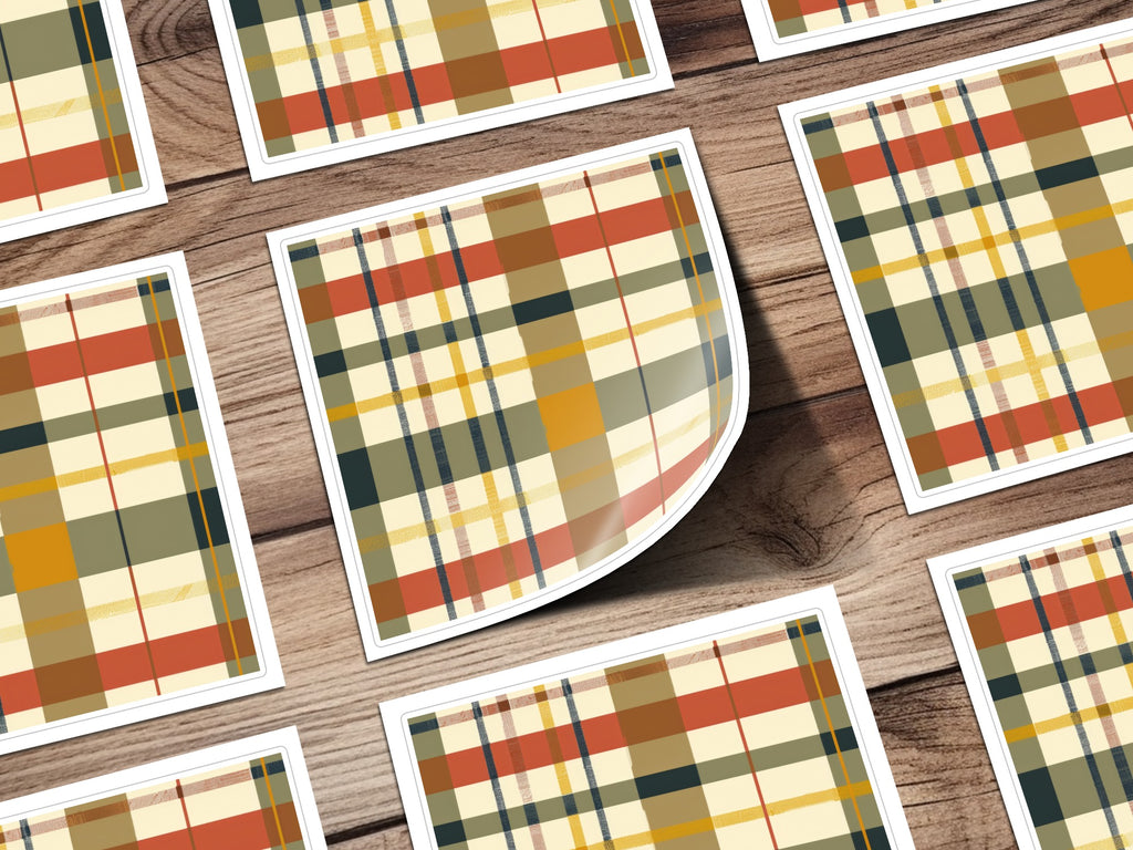 Colorful Plaid Pattern Design on Sticker Sheets