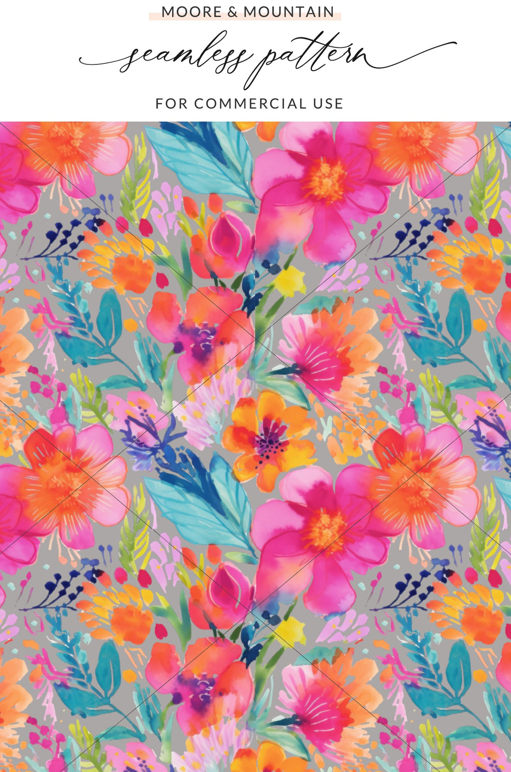 Vibrant Floral Seamless Pattern for Commercial Use