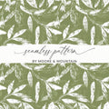 Moore and Mountain Leaf Seamless Pattern Design