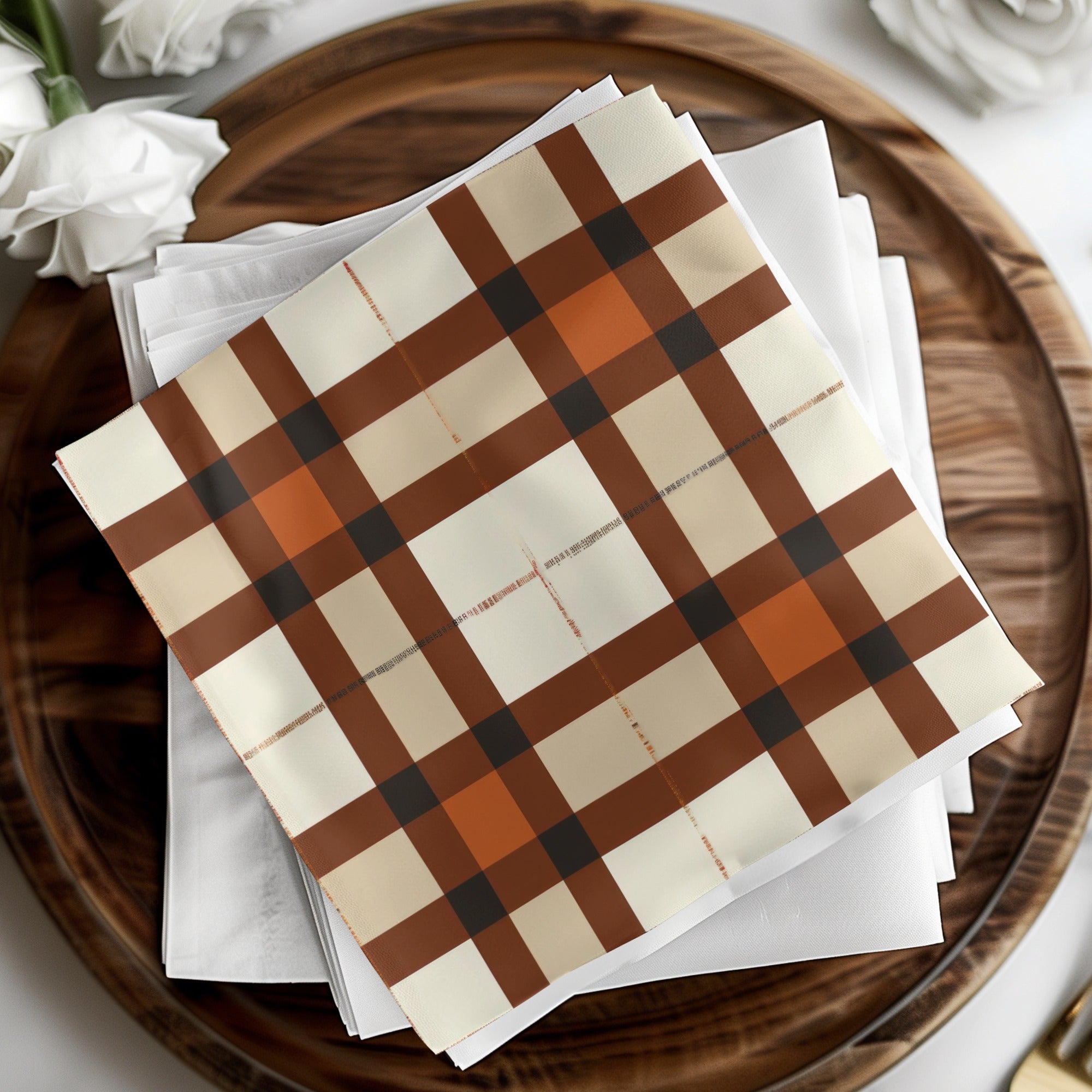 Plaid Pattern Napkins for Elegant Dining Settings