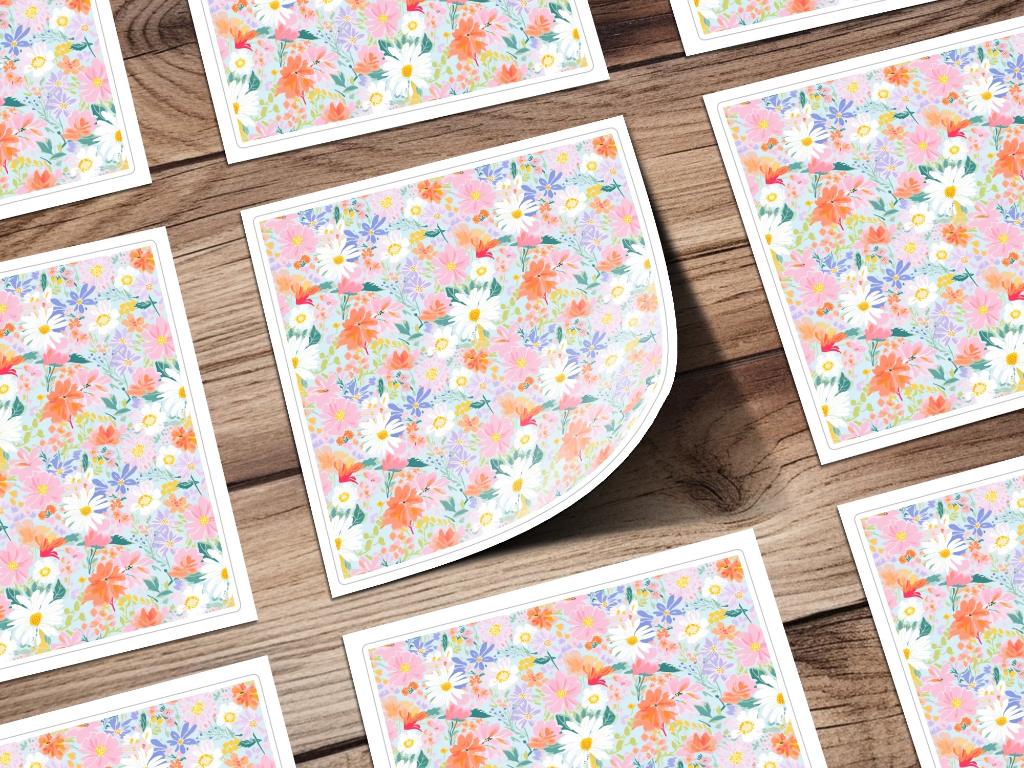 Beautiful Floral Pattern with Pink and White Flowers Print