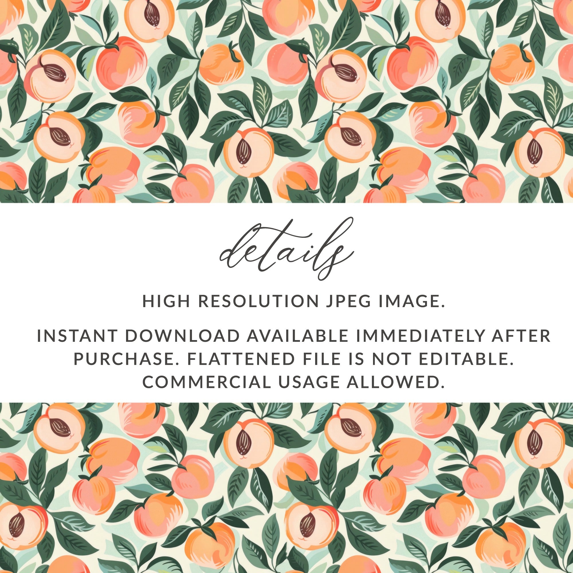 High Resolution Peach Pattern JPEG Instant Download