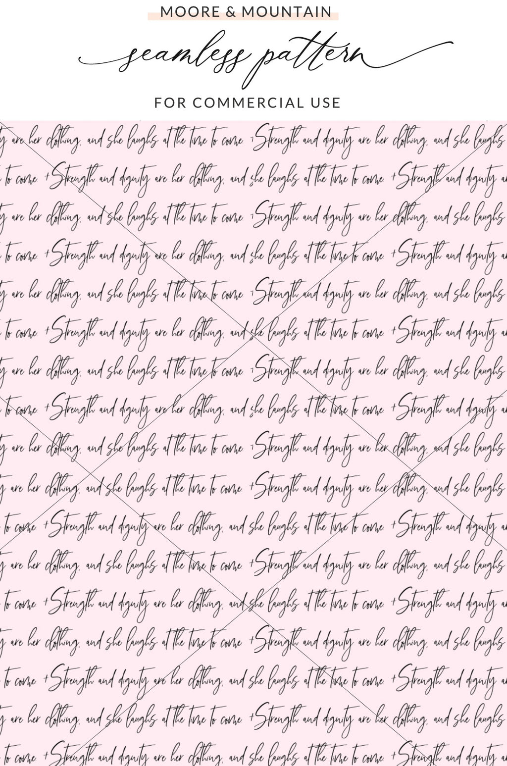 Strength and Dignity Seamless Pattern for Commercial Use