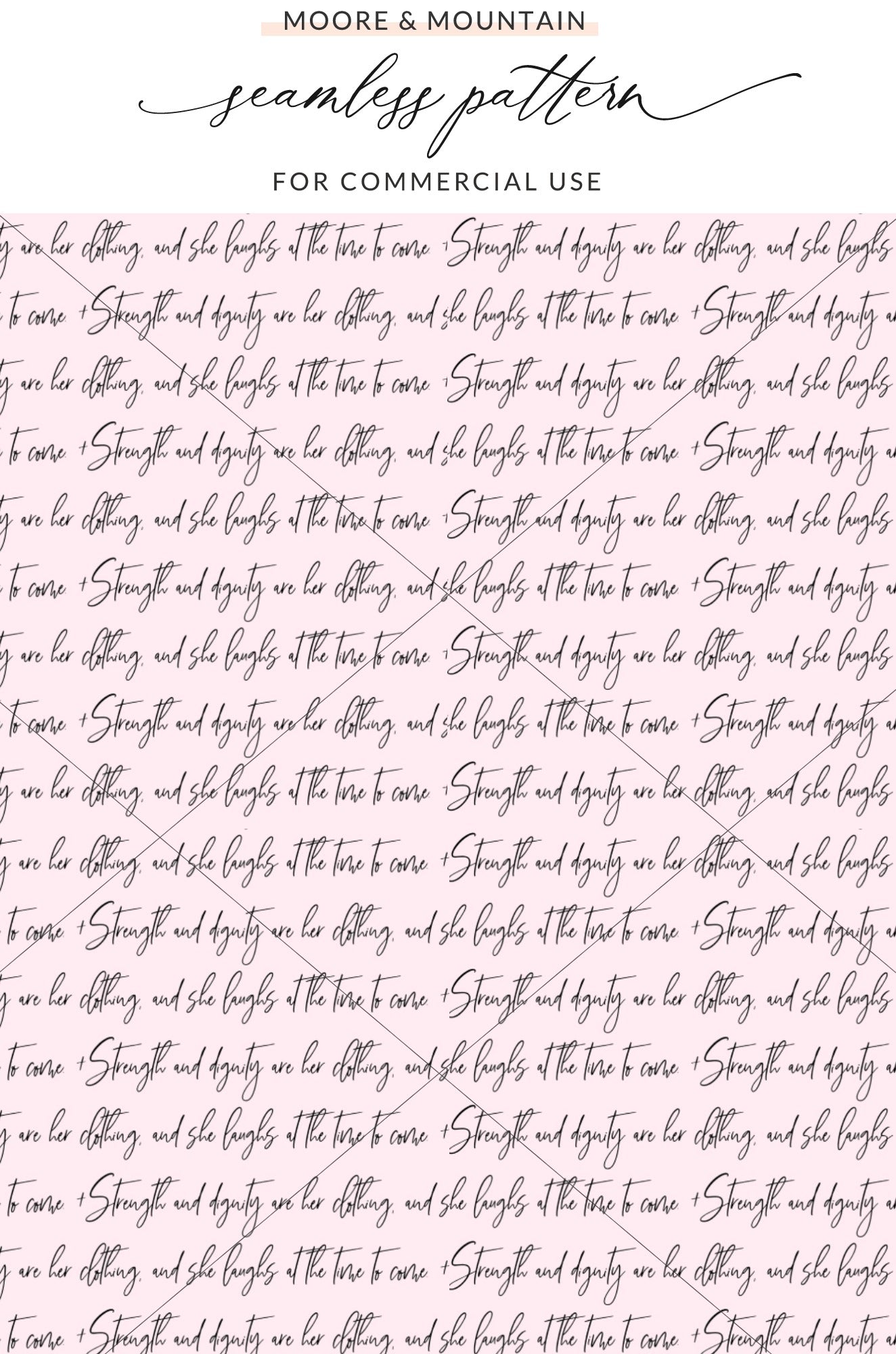 Strength and Dignity Seamless Pattern for Commercial Use