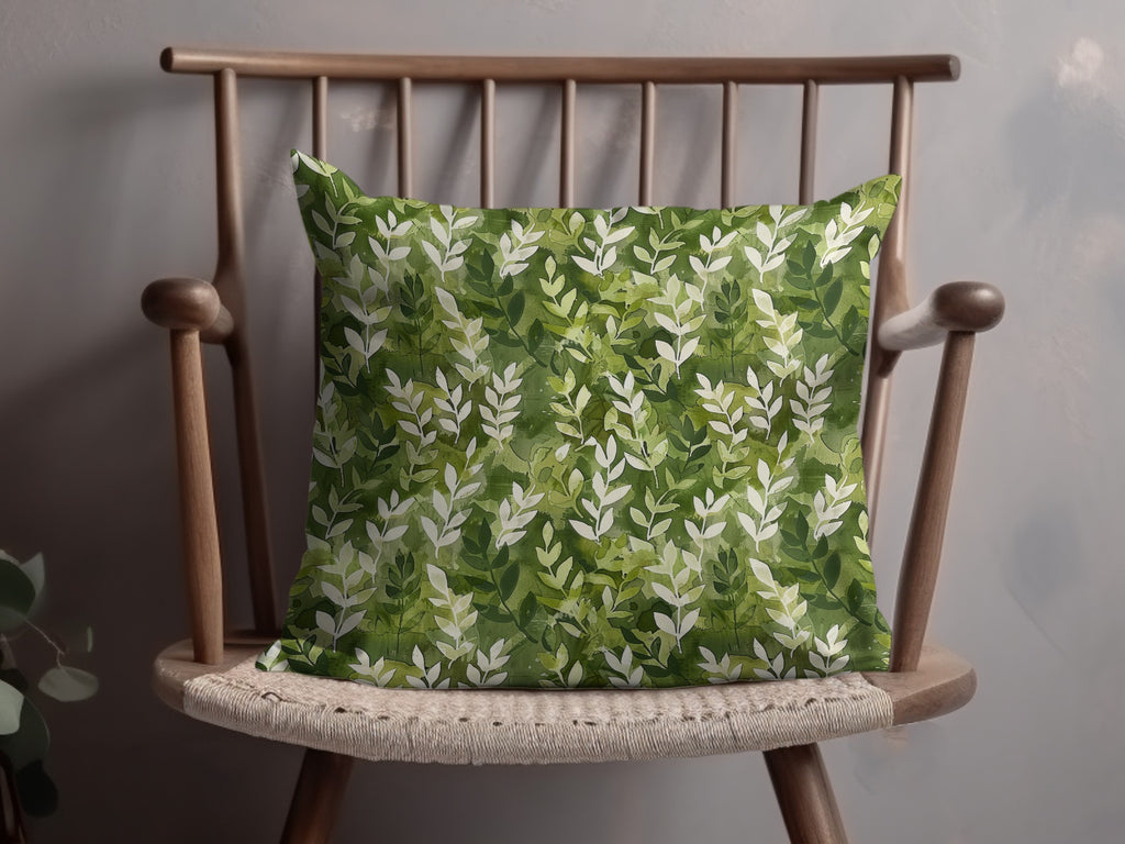 Green Leaf Pattern Pillow Decor Accent for Living Room