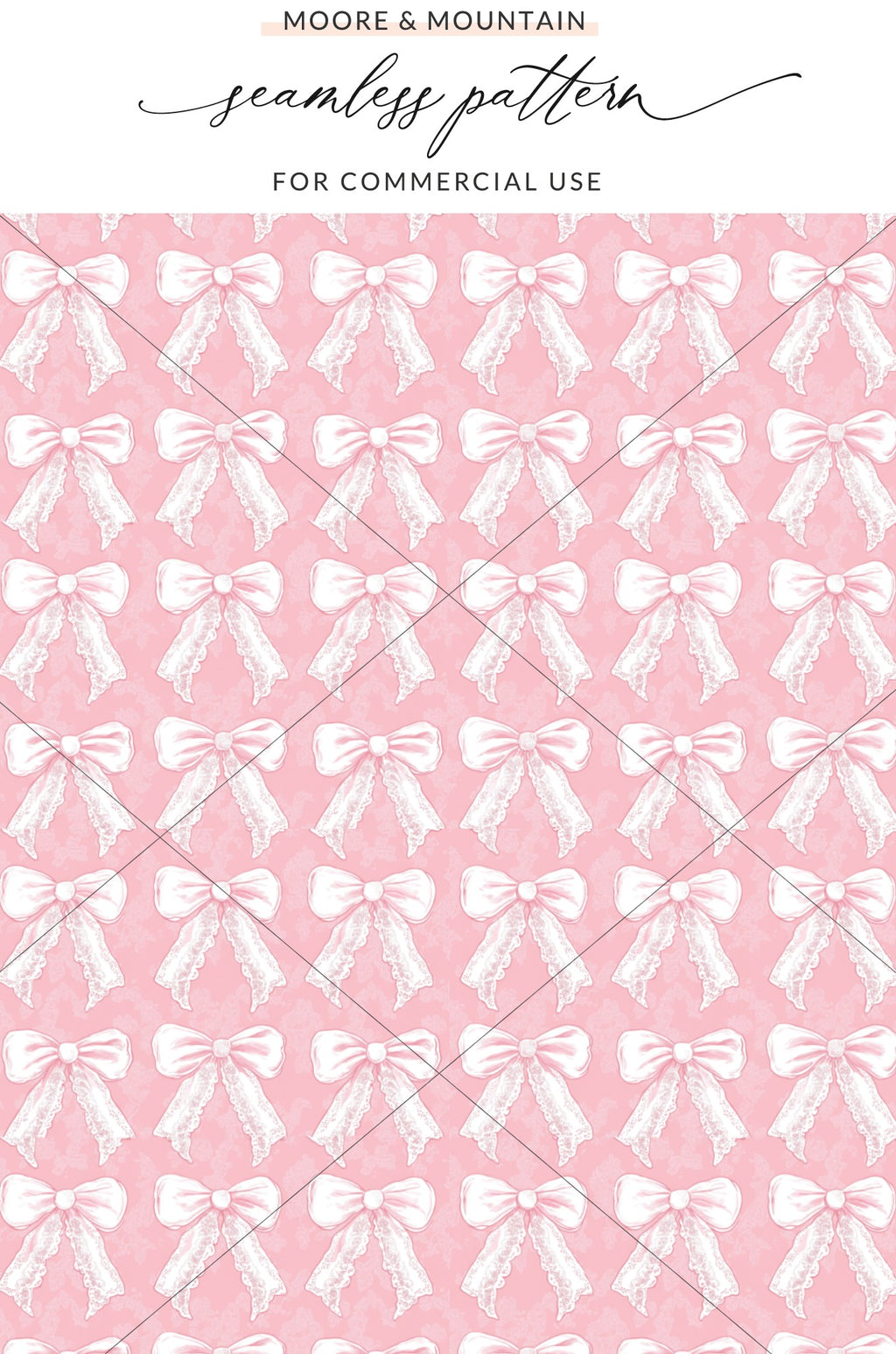 Pink and White Seamless Bow Design Commercial Use Pattern
