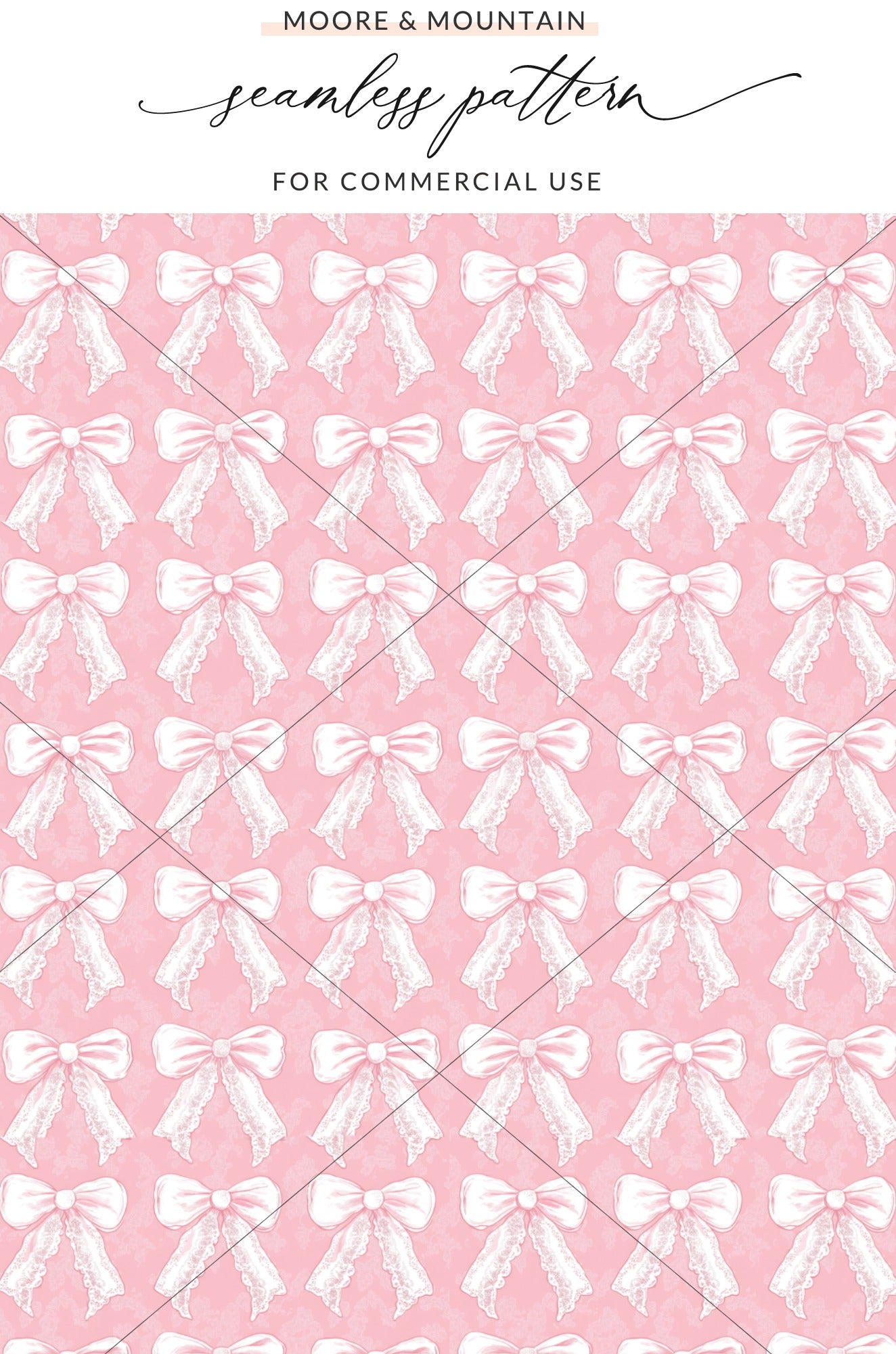 Pink and White Seamless Bow Design Commercial Use Pattern