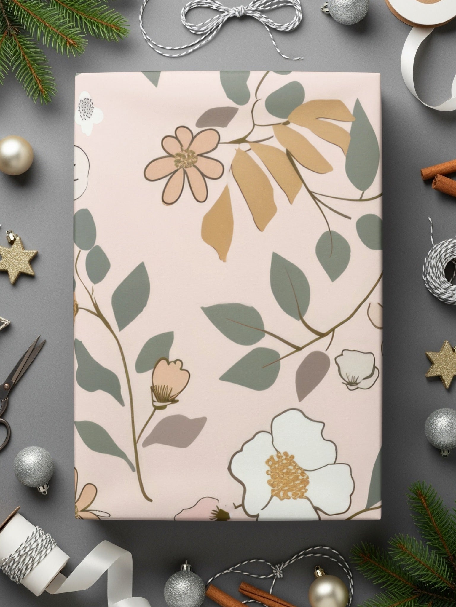 Elegant Floral Patterned Gift Wrap for Festive Occasions