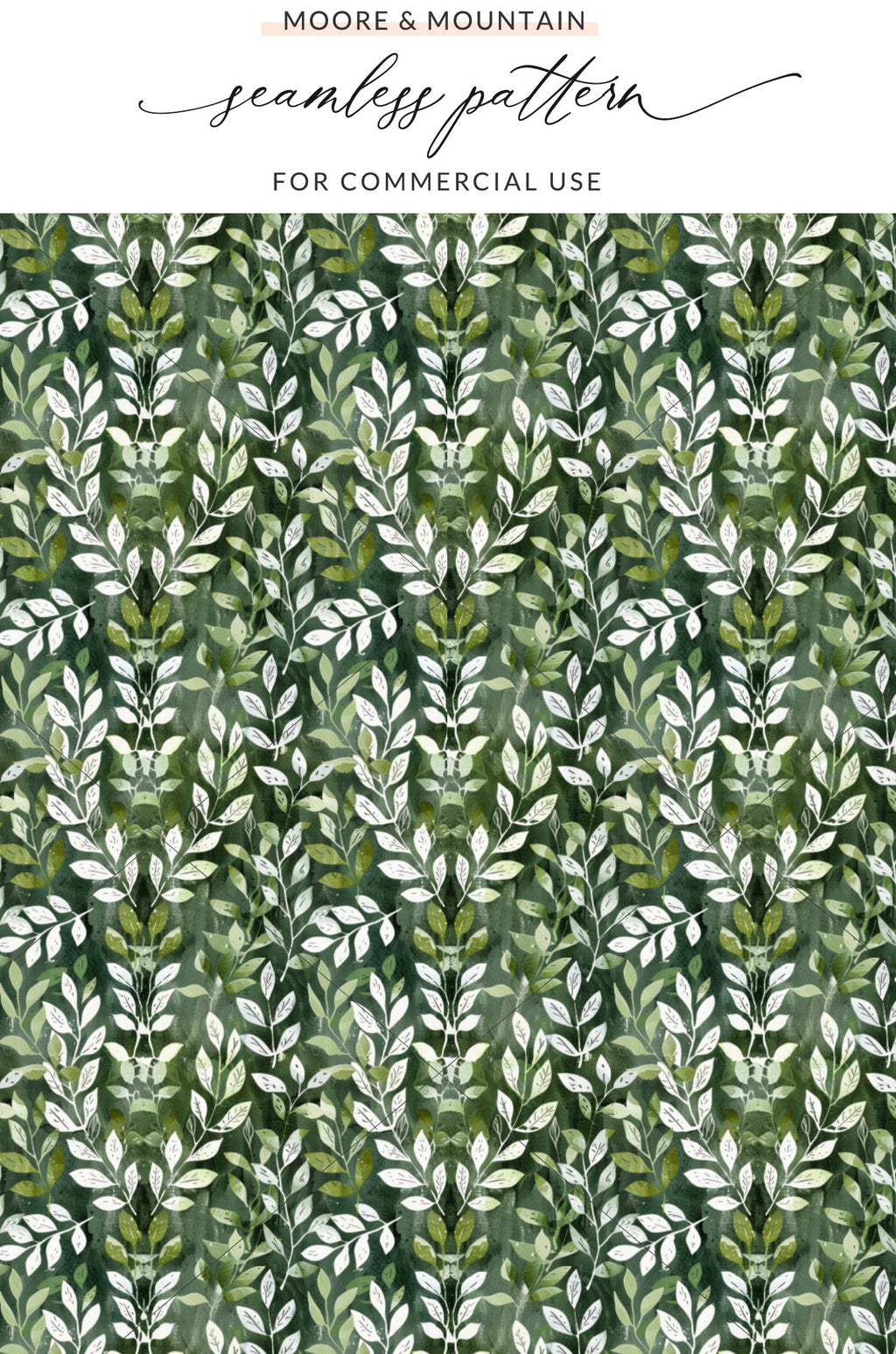 Green Leafy Seamless Pattern for Commercial Use