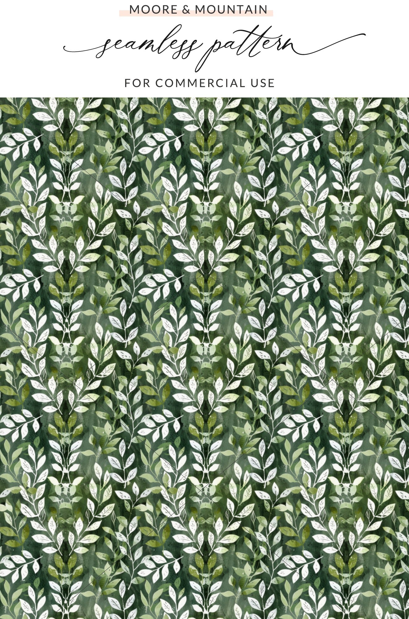 Green Leafy Seamless Pattern for Commercial Use