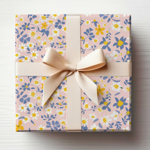 Floral Pattern Gift Box with Ribbon for Special Occasions