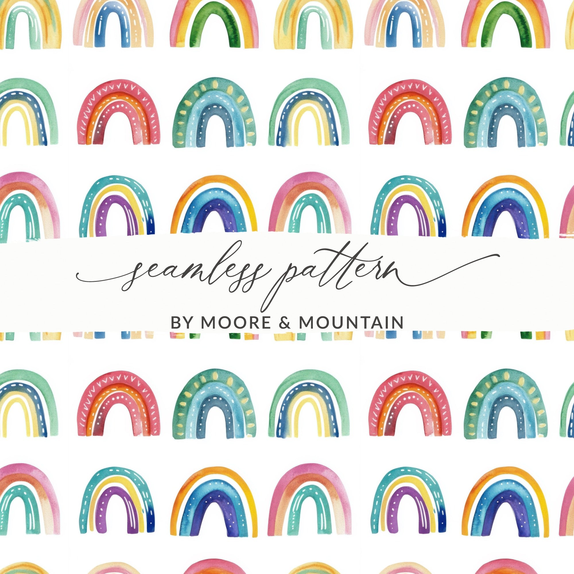 Colorful Rainbow Seamless Pattern by Moore & Mountain