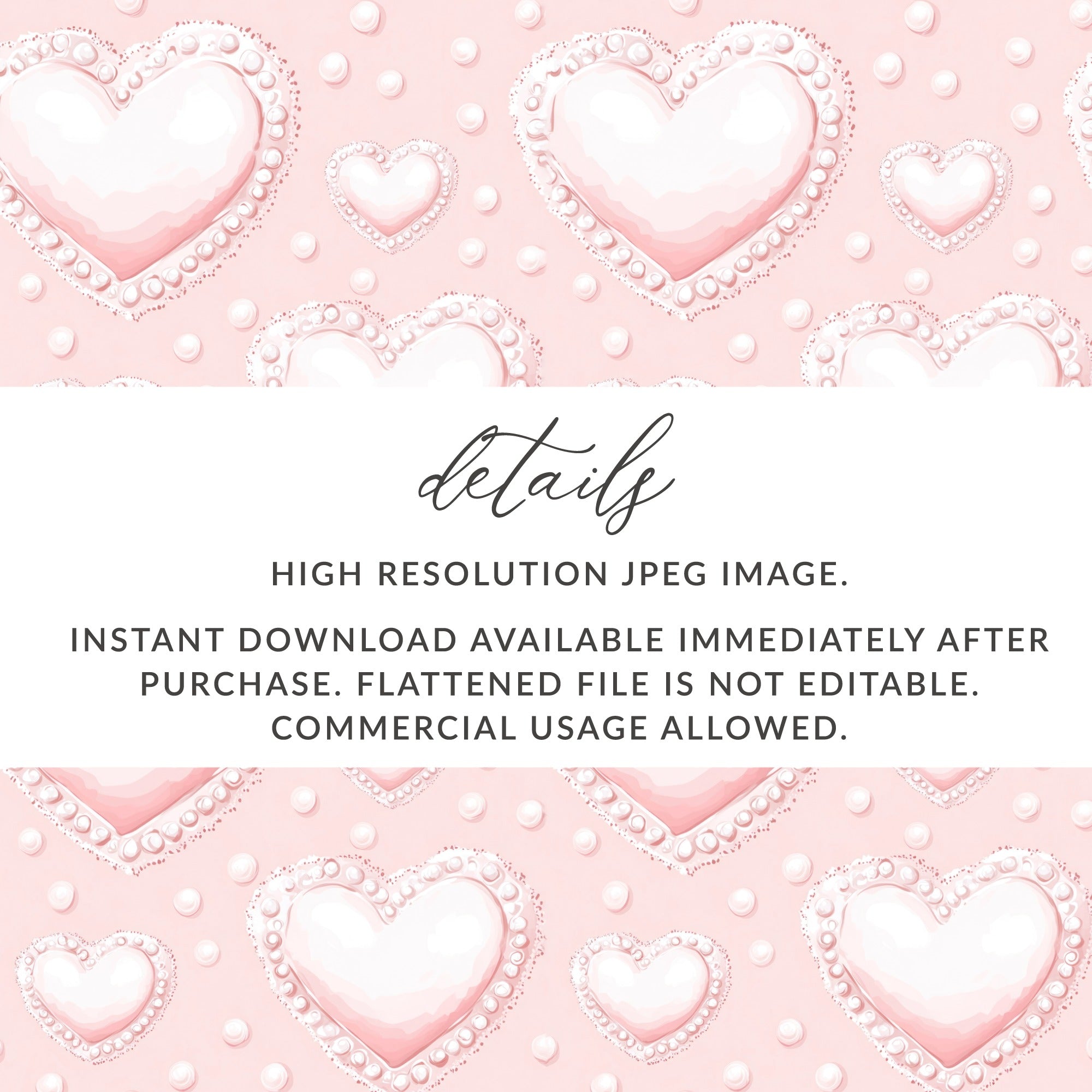 High Resolution Pink Hearts Pattern JPEG Image