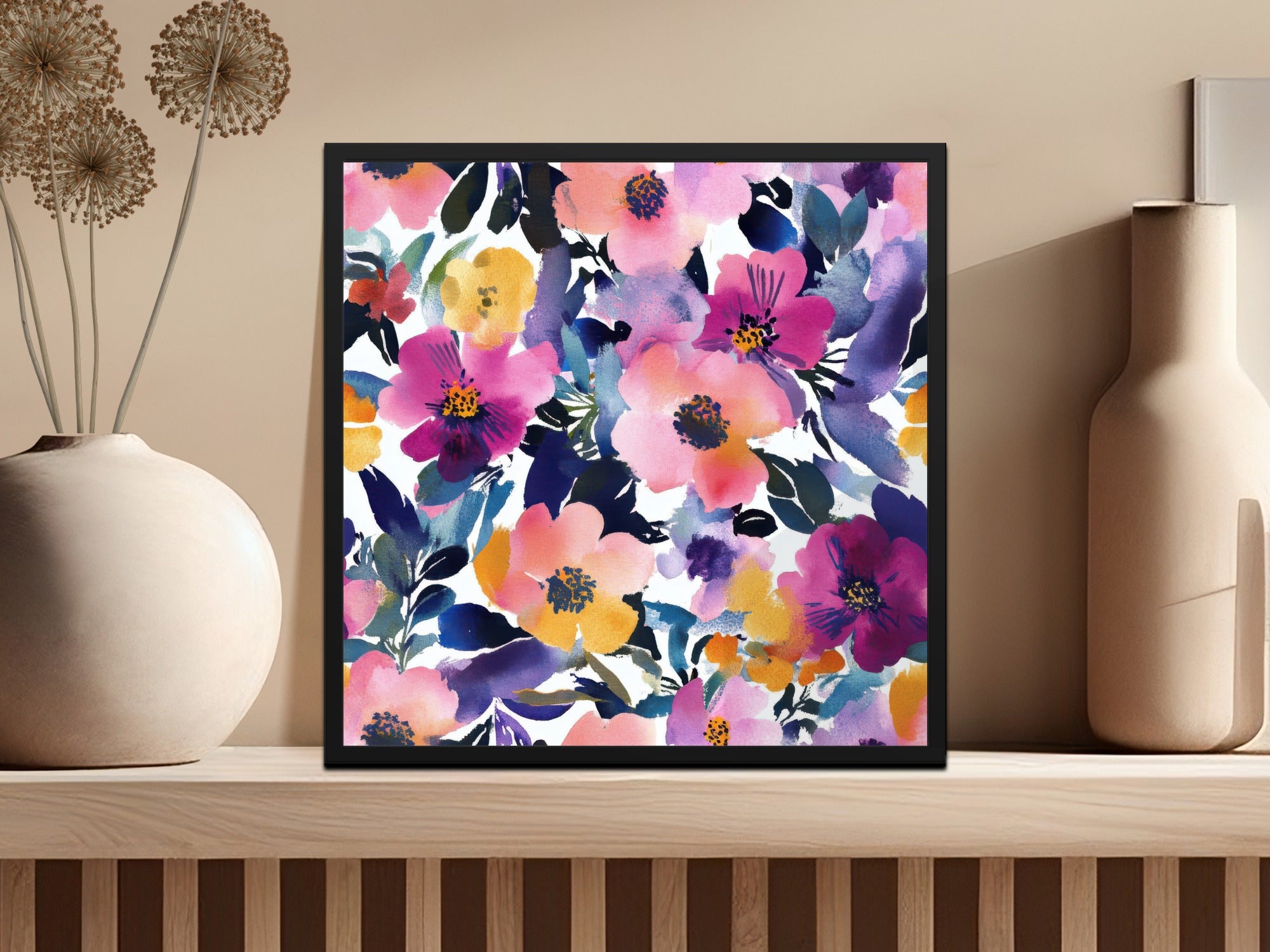Vibrant Multicolor Floral Artwork for Home Decor Walls