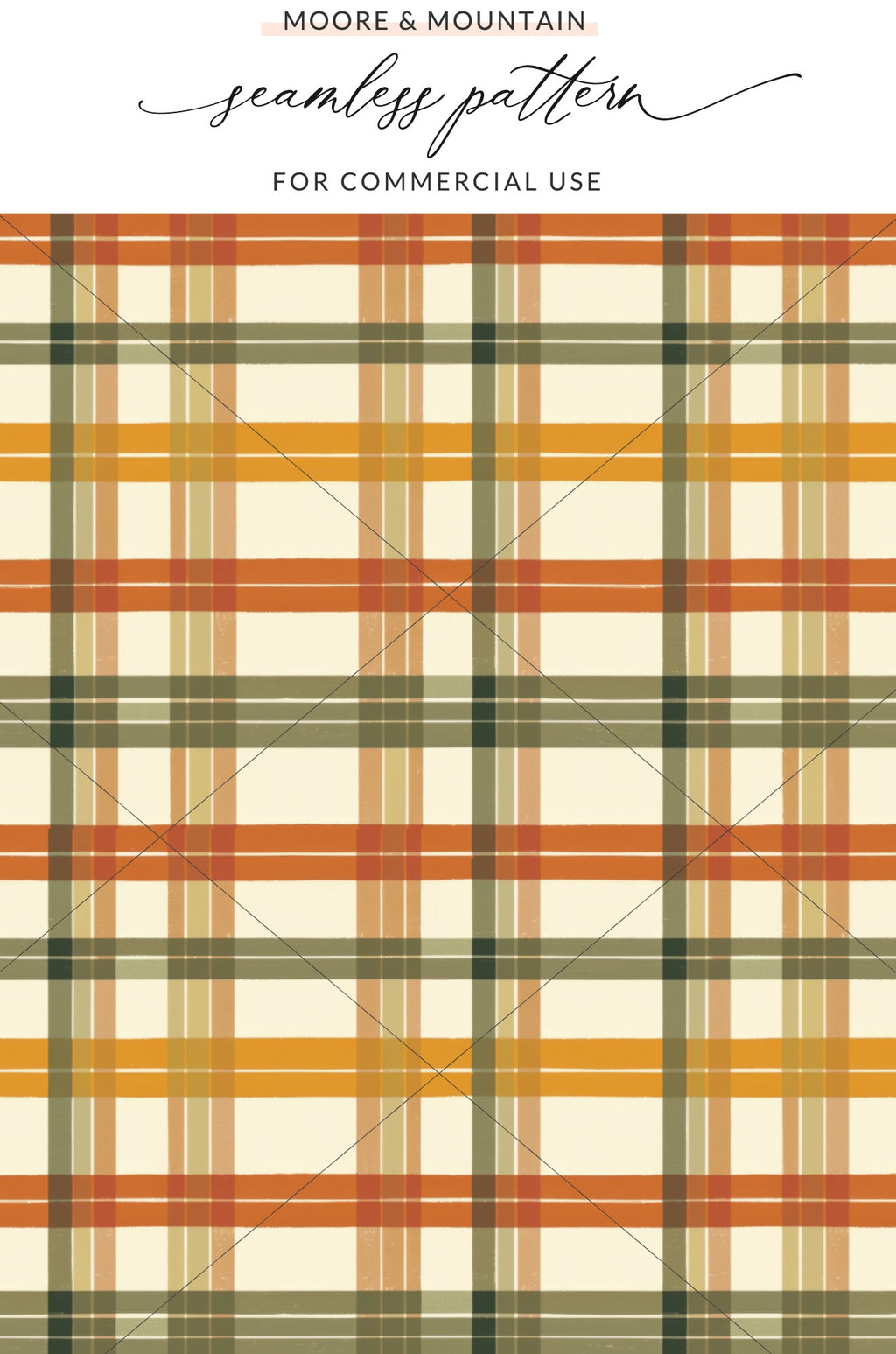 Fall Inspired Seamless Plaid Pattern Design for Commercial Use