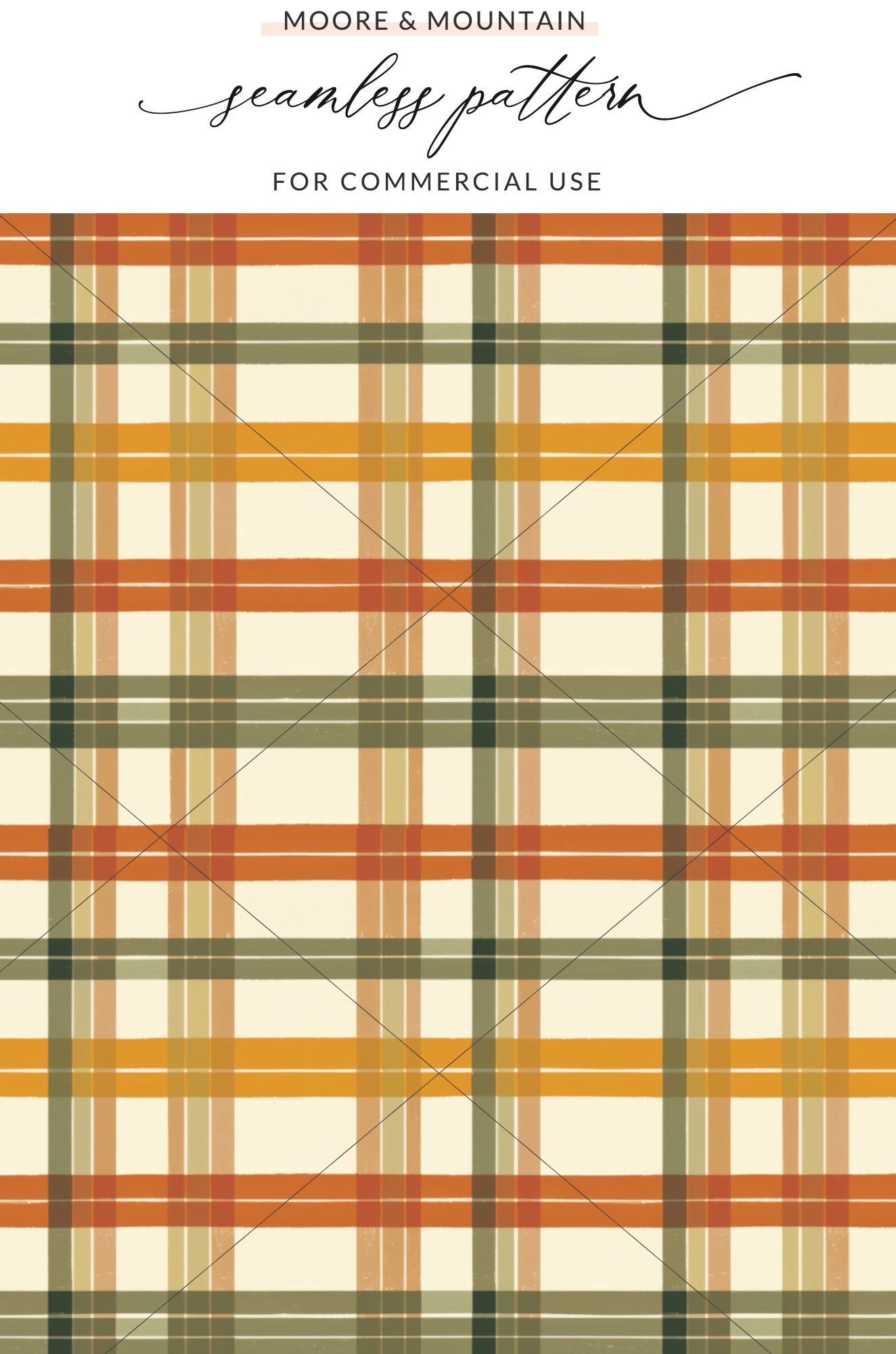 Fall Inspired Seamless Plaid Pattern Design for Commercial Use
