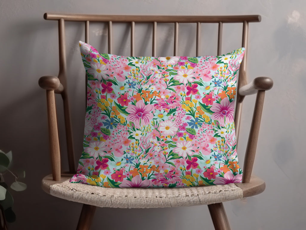 Vibrant Colorful Floral Decorative Cushion Pillow Pattern