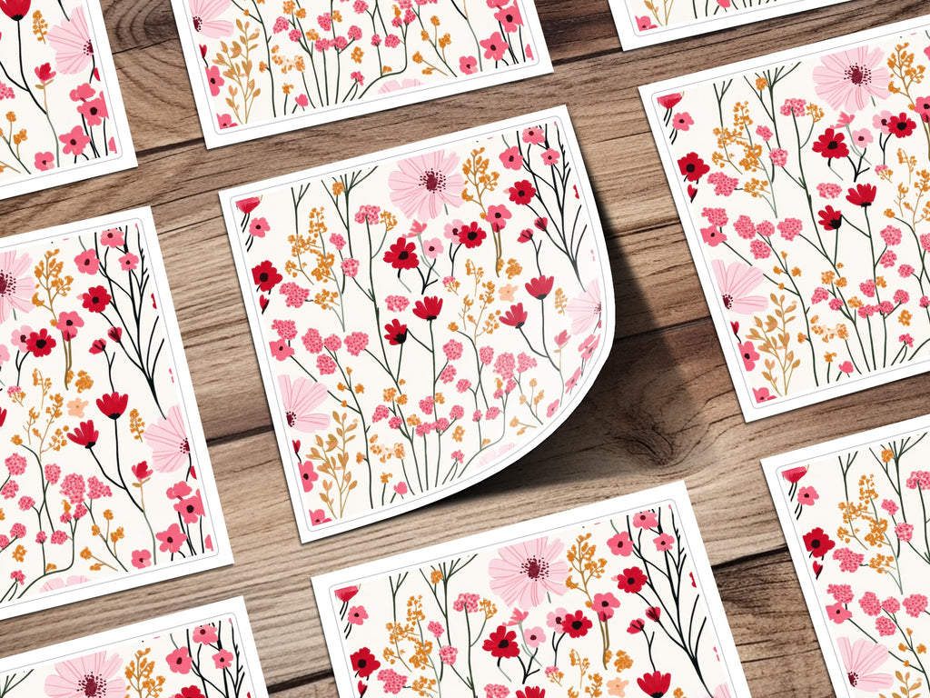 Vibrant Floral Patterned Decorative Print Sheets Pack
