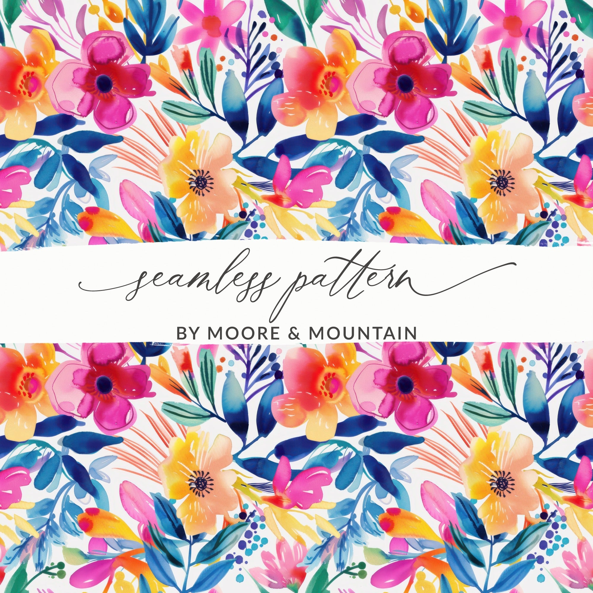 Vibrant Watercolor Floral Seamless Pattern product type
Watercolor, Floral, Seamless, Pattern, Vibrant, Flowers, Abstract floral, Botanical, Spring, Summer, Colorful, Artistic, Hand painted, Pink flowers, Yellow flowers, Blue leaves, Nature inspired, Digital pattern, Textile design, Bright floral