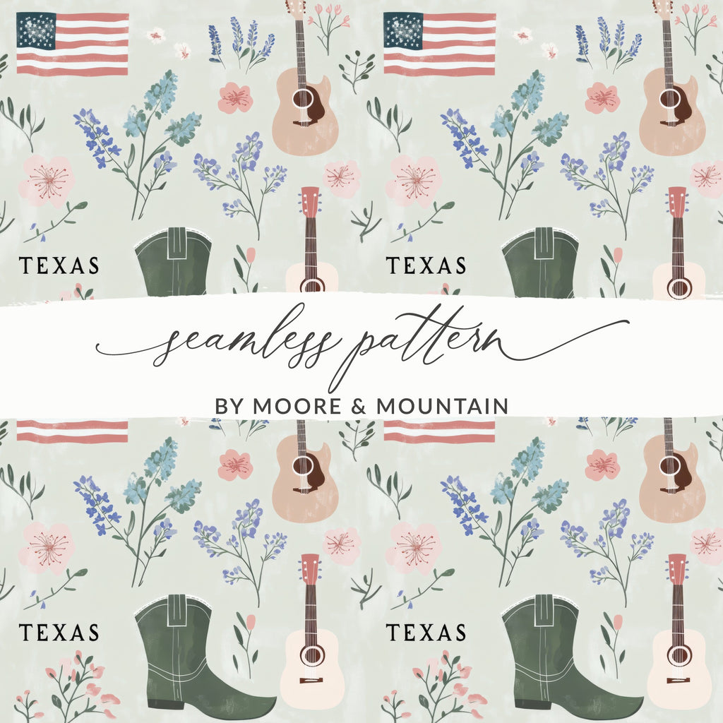 Texas Inspired Seamless Pattern by Moore and Mountain