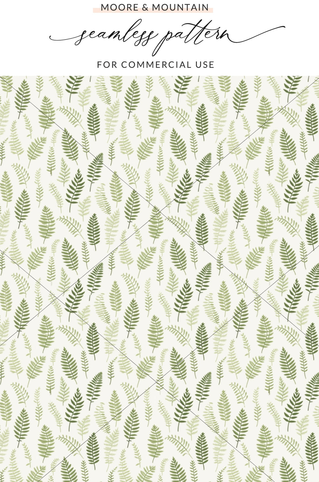 Green Fern Leaves Seamless Pattern For Commercial Use