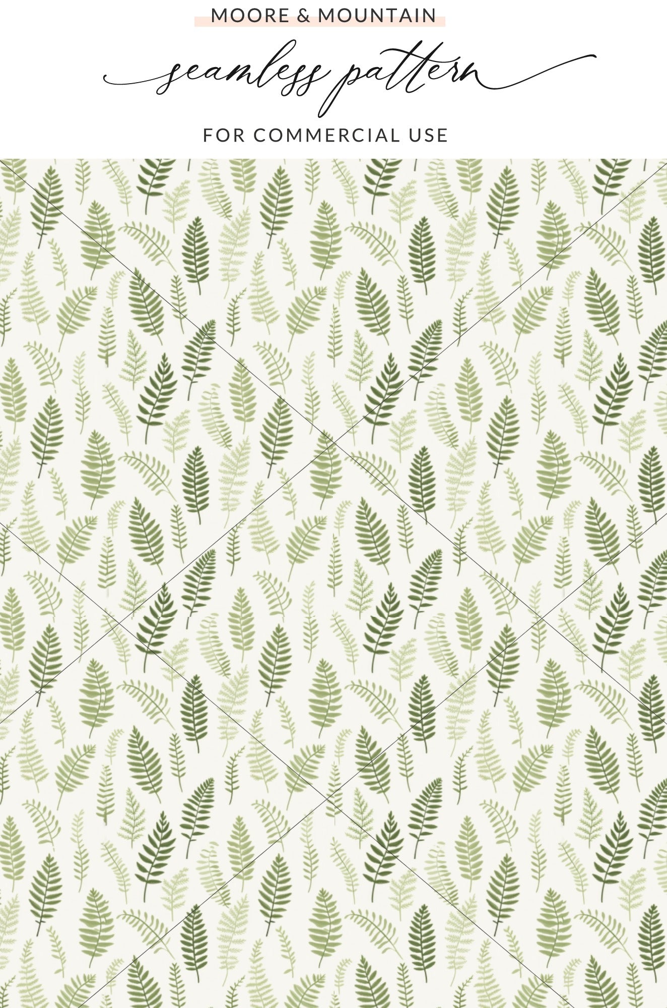 Green Fern Leaves Seamless Pattern For Commercial Use