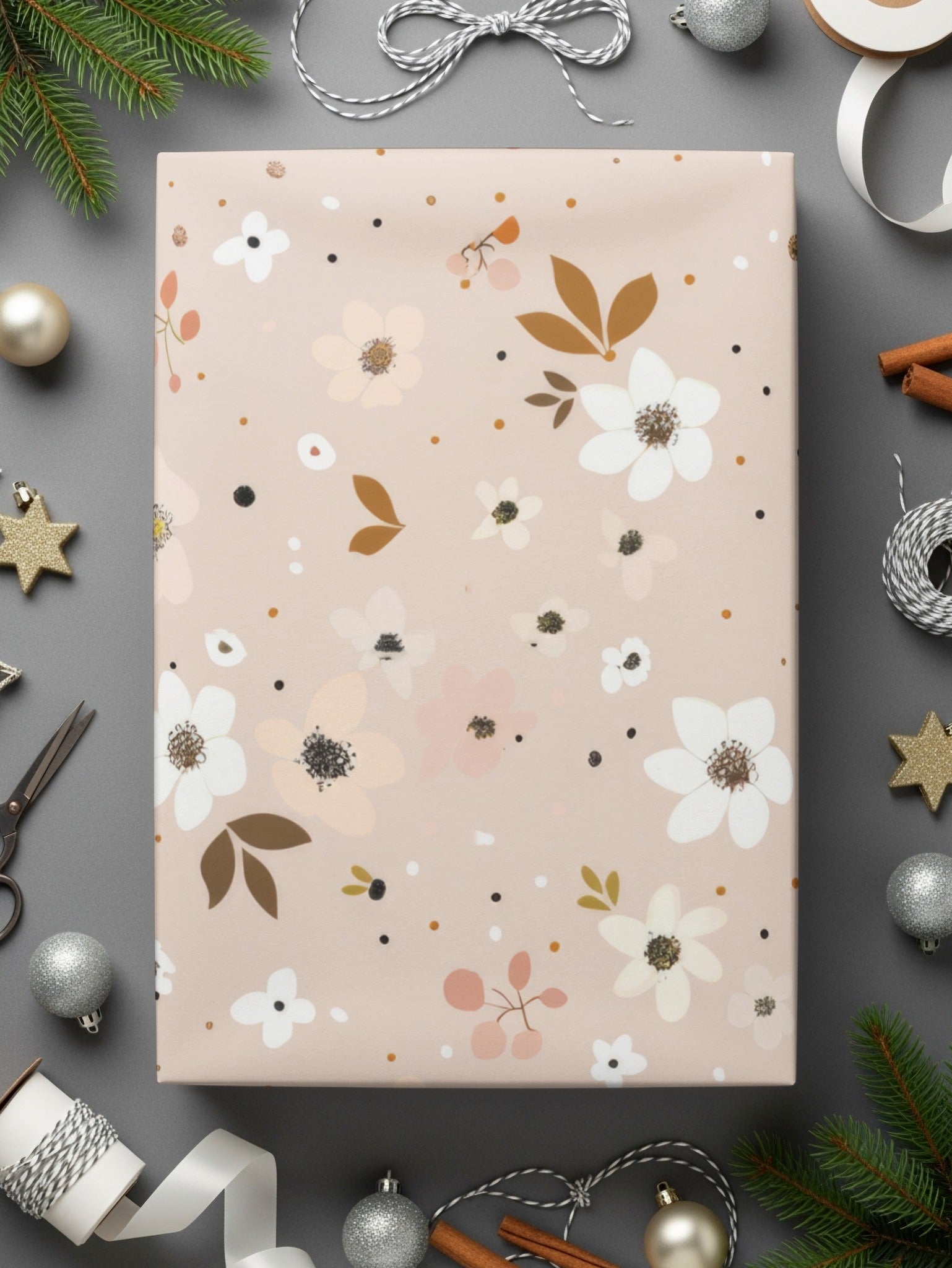 Elegant Festive Floral Wrapping Paper for All Occasions