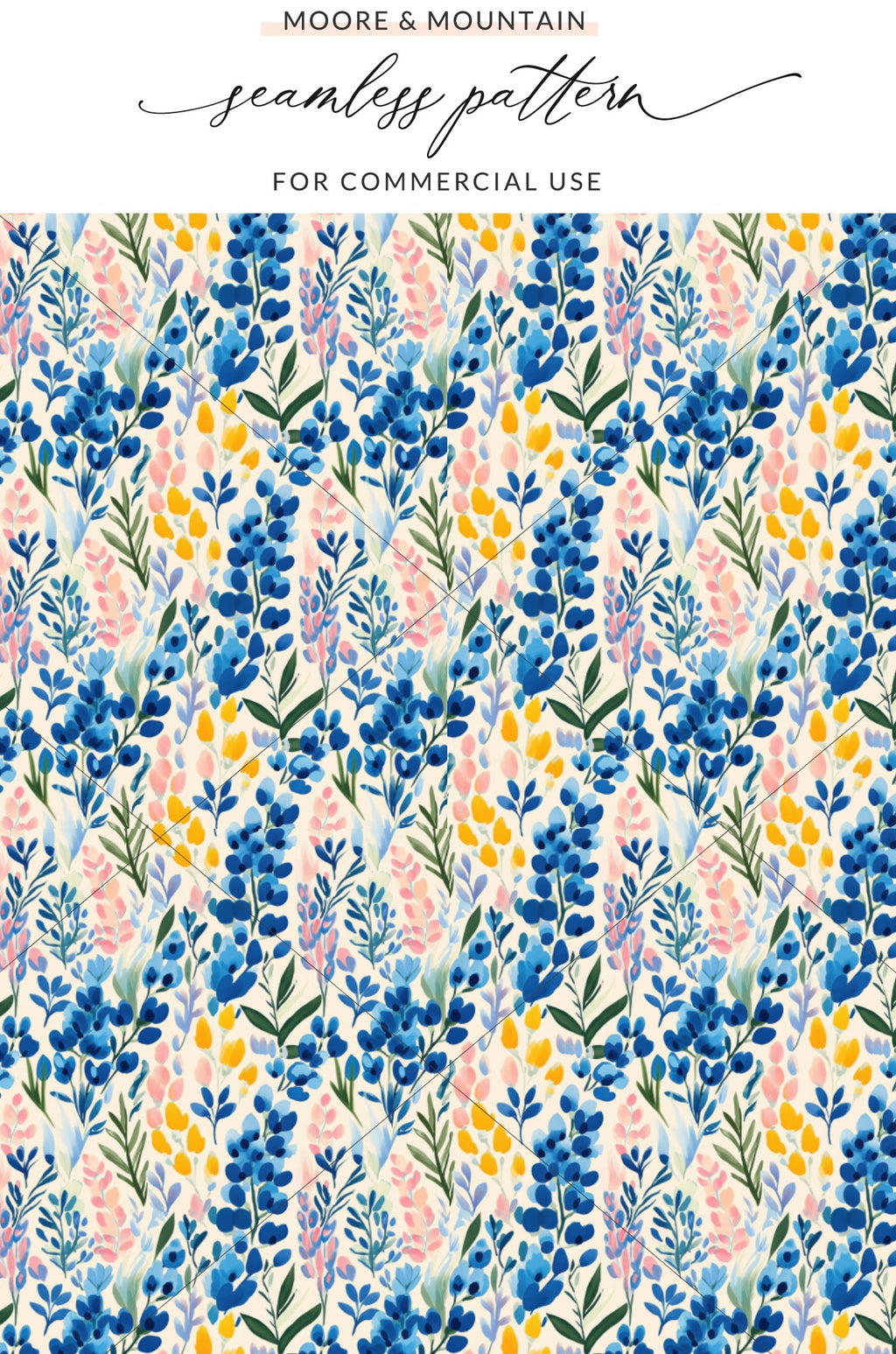 Moore & Mountain seamless pattern for commercial use