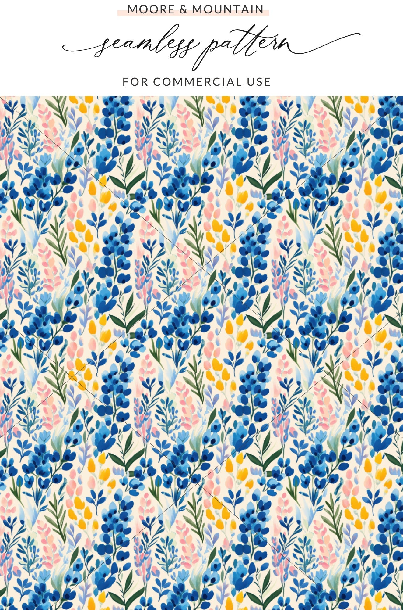 Moore & Mountain seamless pattern for commercial use