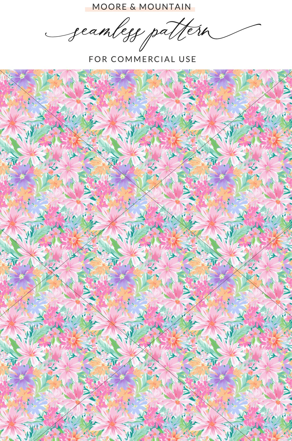 Colorful Floral Seamless Pattern for Commercial Use