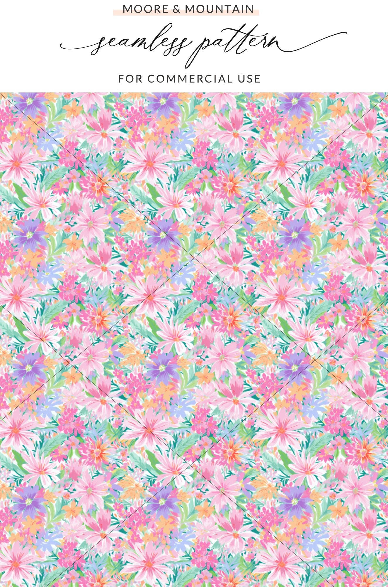 Colorful Floral Seamless Pattern for Commercial Use