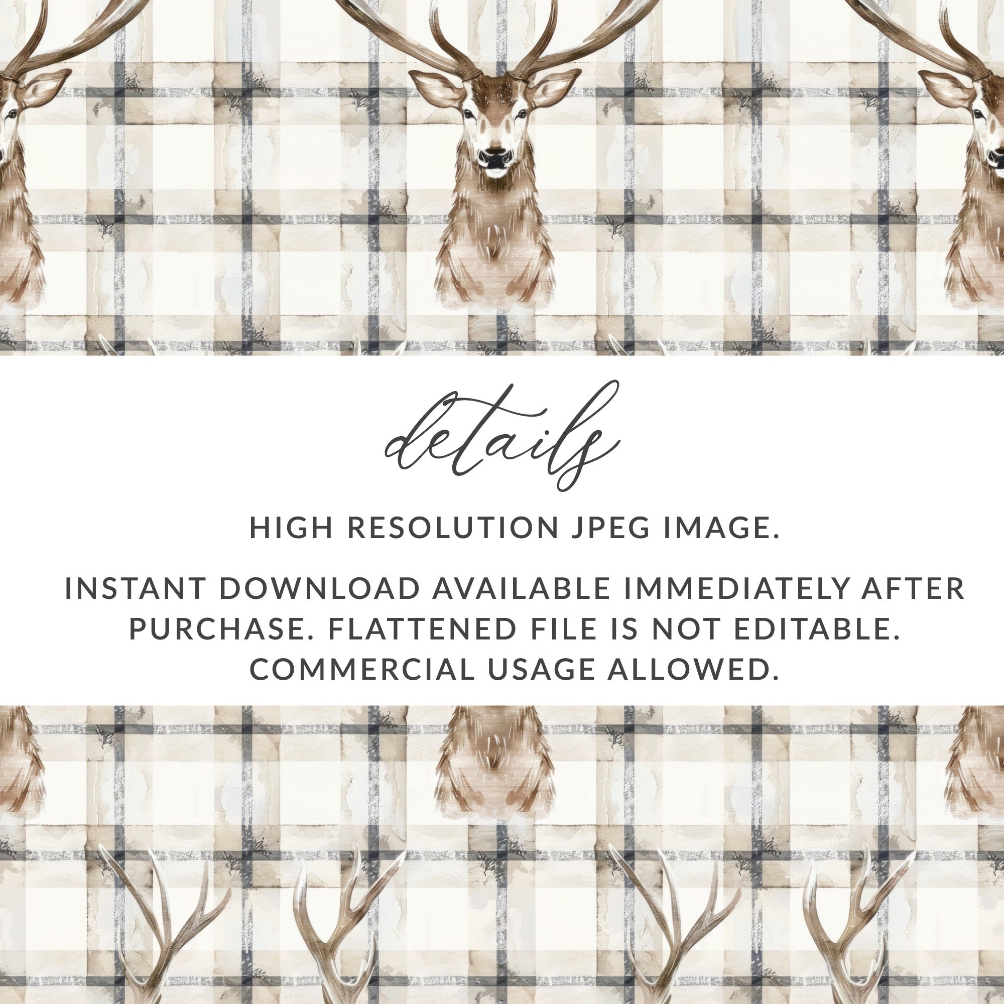 Deer and Plaid High Resolution JPEG Image Download