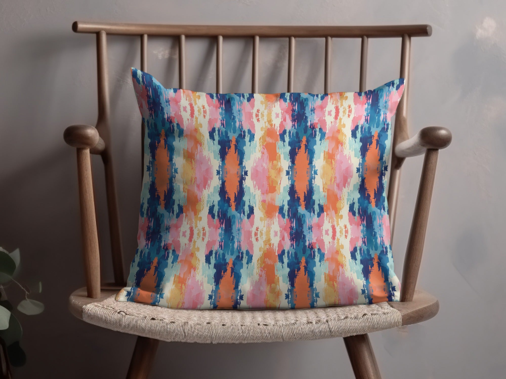 Vibrant Colorful Abstract Pattern Decorative Pillow
