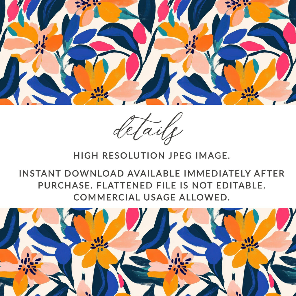 Floral pattern with text about file details and usage.
