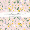 Floral Seamless Pattern with Yellow and White Flowers