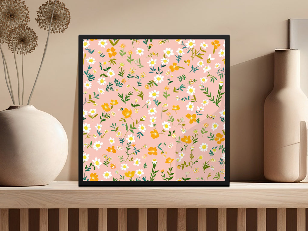 Vibrant Floral Pattern Decorative Wall Art Print