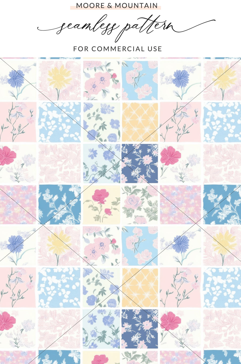 Colorful Floral Seamless Patterns for Commercial Use