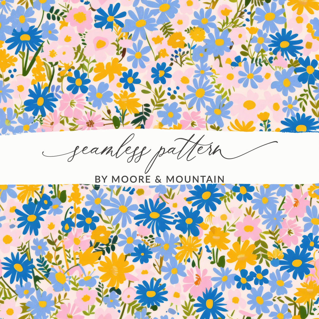 Colorful Floral Seamless Pattern by Moore Mountain