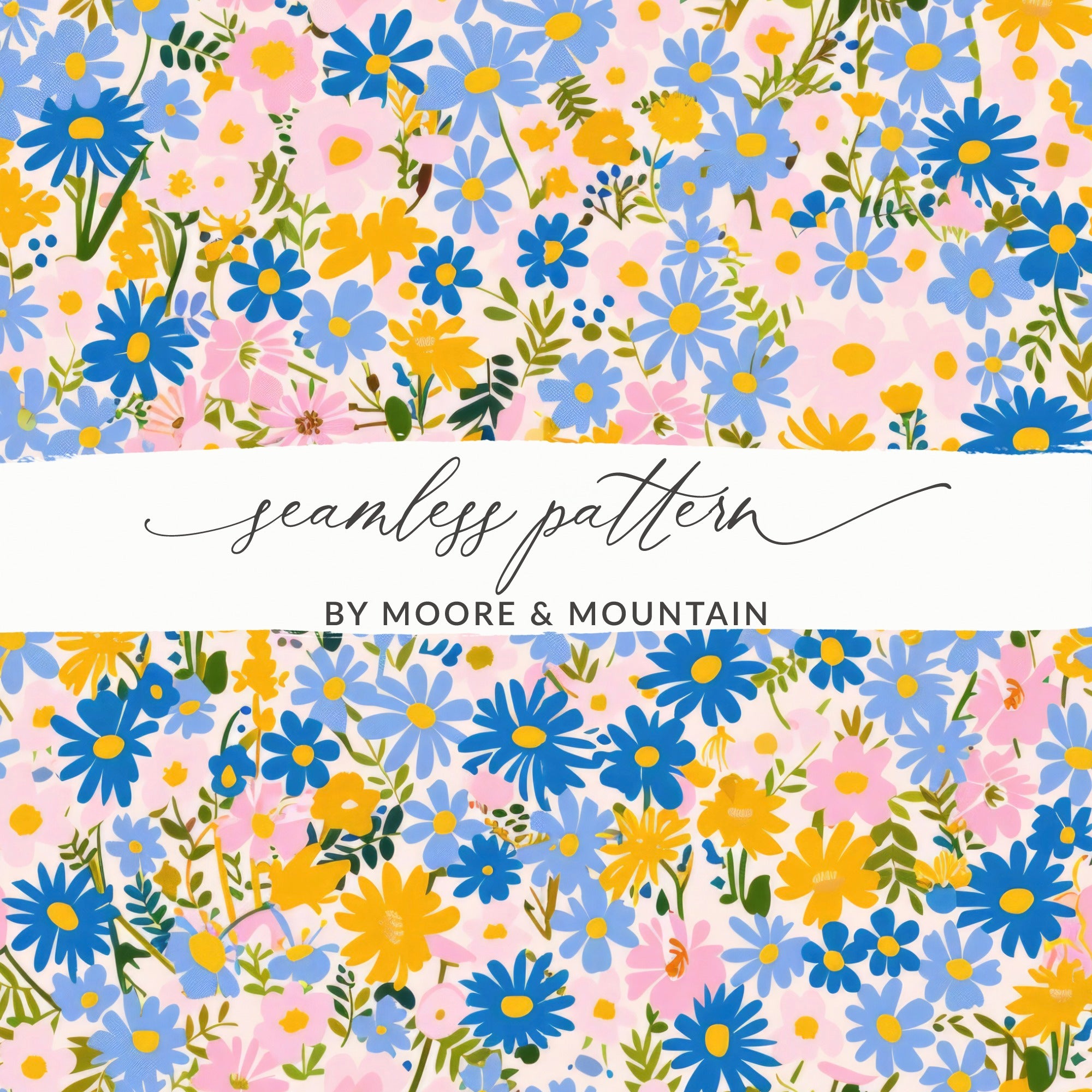 Colorful Floral Seamless Pattern by Moore Mountain