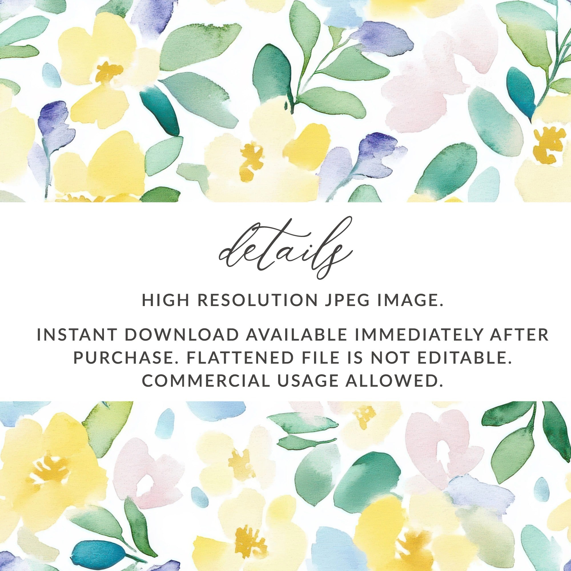 Beautiful Watercolor Floral High Resolution JPEG Image