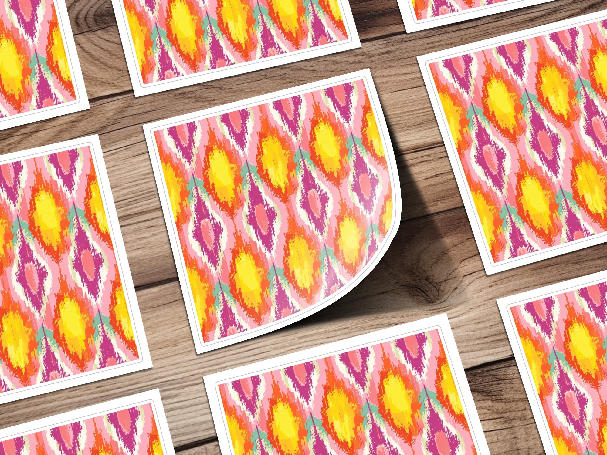 Colorful Abstract Diamond Pattern Sticker Sheets
