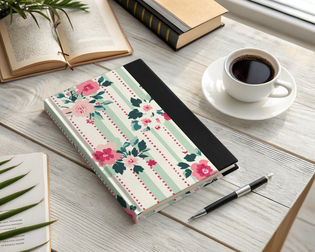 Floral Striped Cover Hardcover Journal for Writing