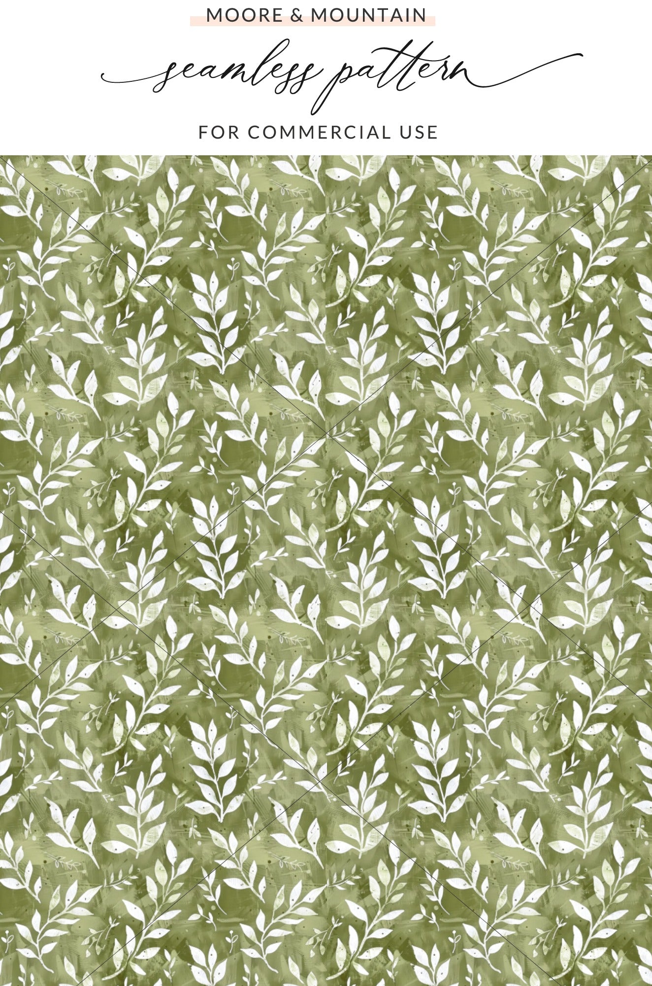 Green Leafy Seamless Pattern for Commercial Use Product