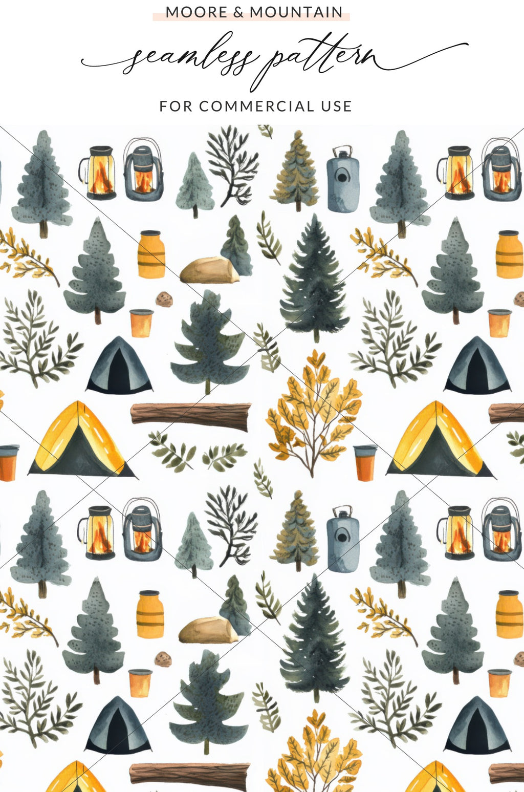Moore & Mountain Seamless Pattern for Commercial Use
