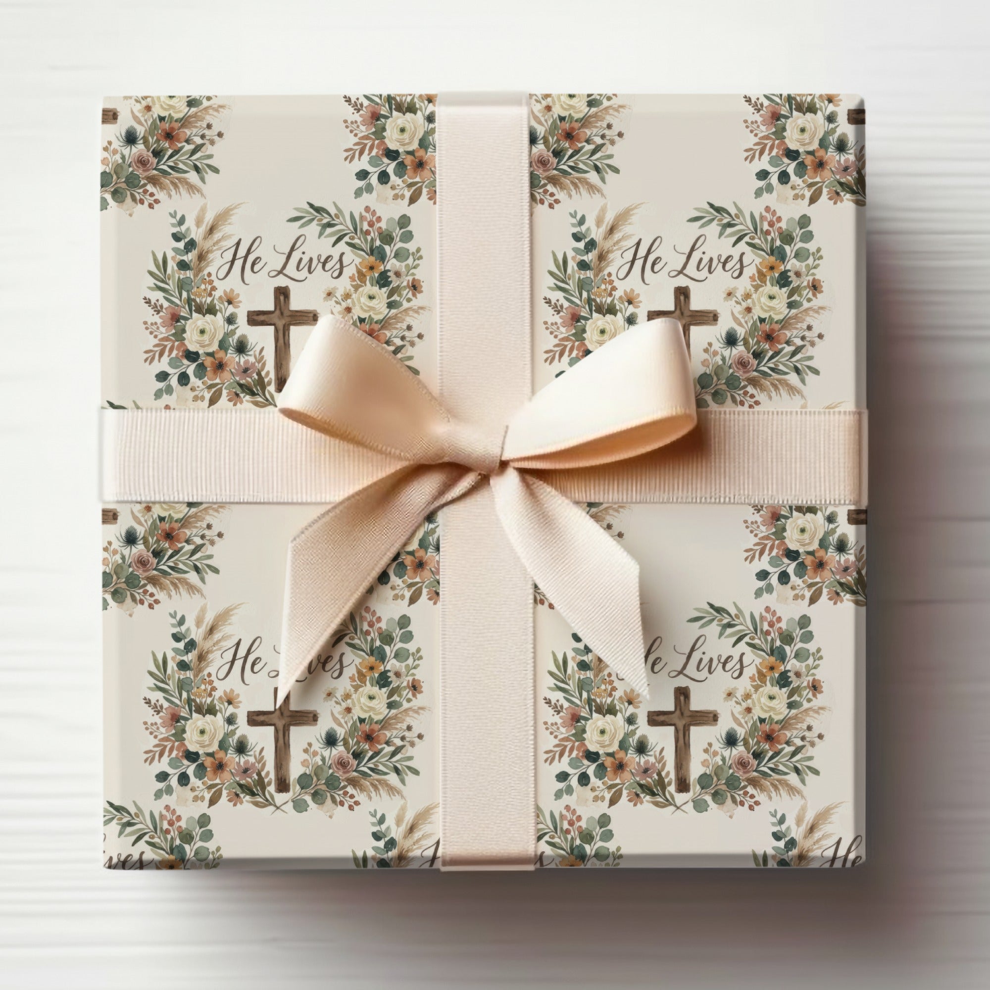 He Lives Floral Cross Wreath Easter Gift Wrap product type