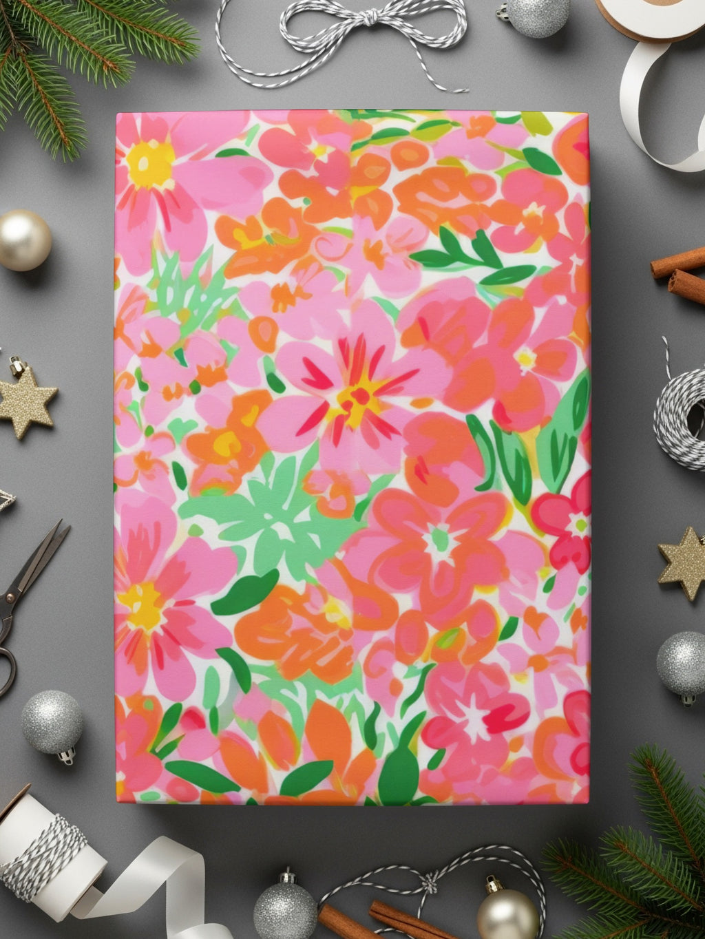 Vibrant Floral Wrapping Paper for Gift Wrapping