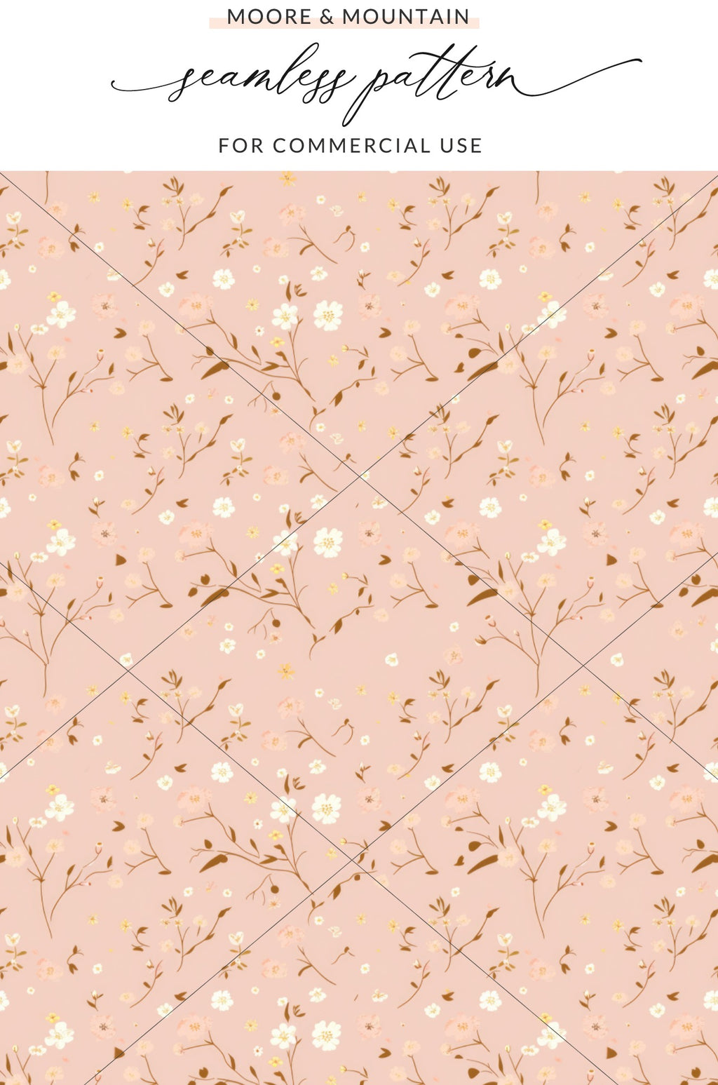 Pink Floral Seamless Pattern for Commercial Use Product