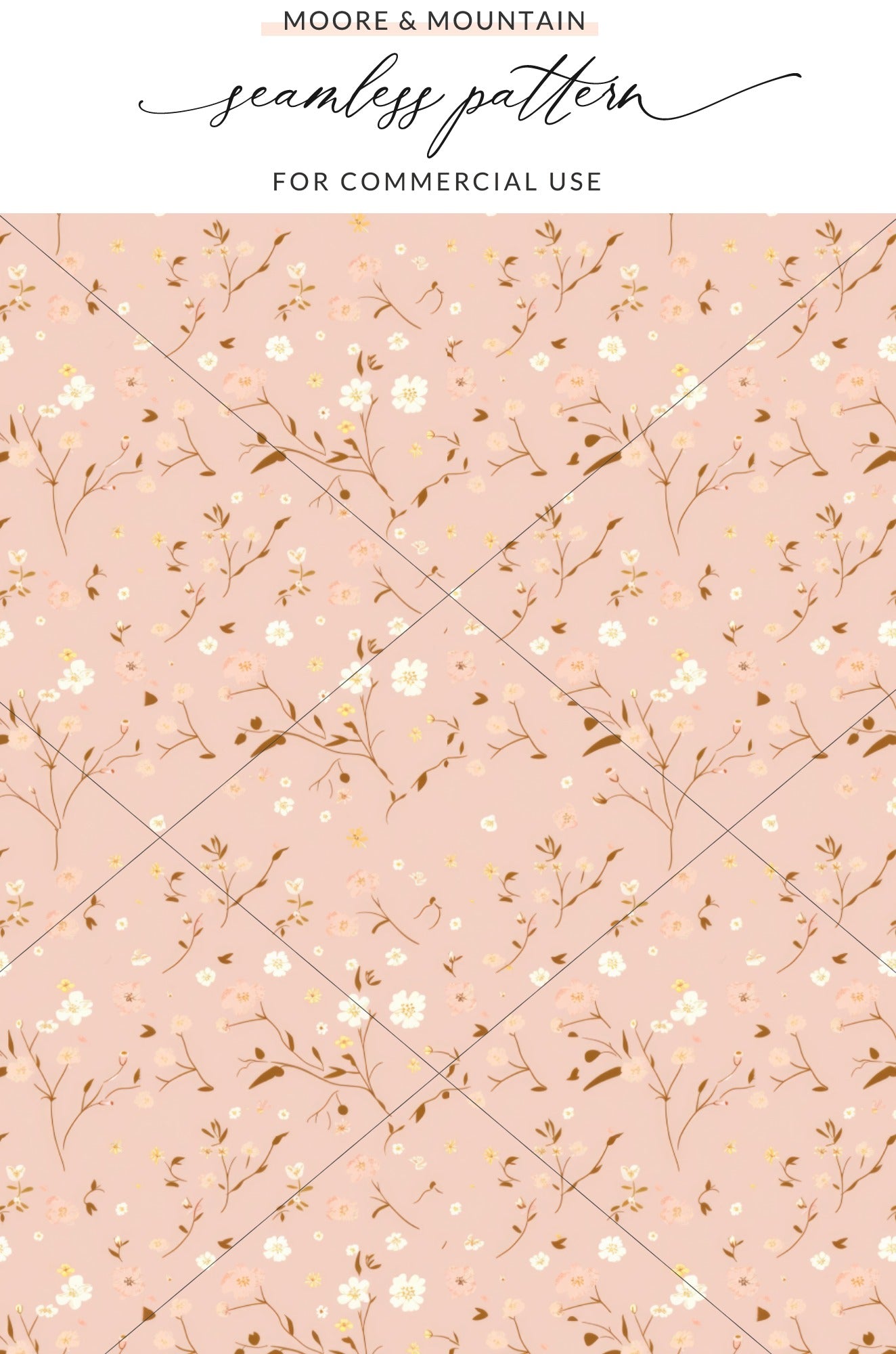 Pink Floral Seamless Pattern for Commercial Use Product