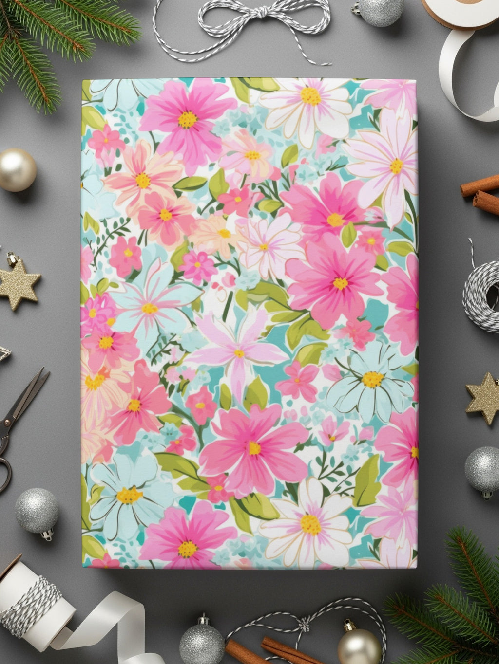 Vibrant Floral Pattern Gift Wrap for All Occasions